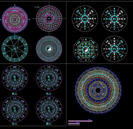 罗盘鲁班尺CAD图
