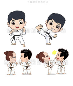 卡通跆拳道小合集