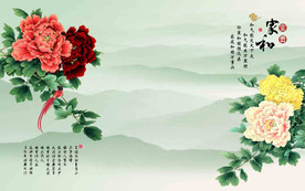 牡丹背景墙