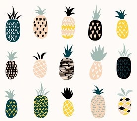 时尚菠萝矢量素材