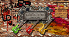 摇滚涂鸦酒吧背景墙