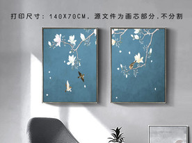 花鸟图 二联画 客厅装饰画