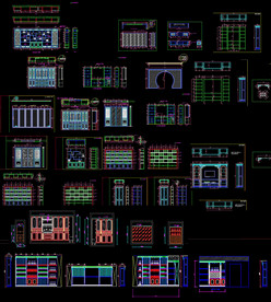 中式实木酒柜图纸