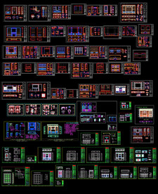 实木家具酒柜cad图库合集
