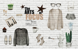 时尚服装工装背景墙