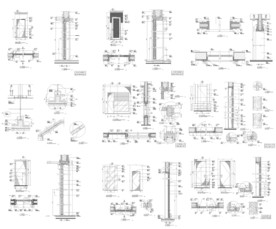 门连钢化玻璃隔墙施工图