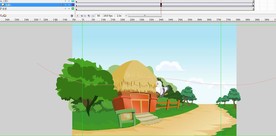 小鸟飞过农场的动画4秒