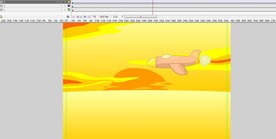 飞机在夕阳下飞翔5秒
