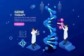 矢量医学研究分子螺旋科学插画