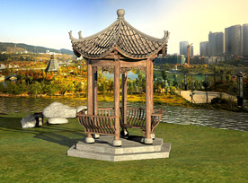 仿古凉亭3D模型