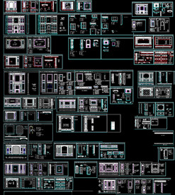 欧式整木背景墙图纸