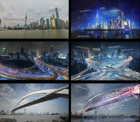 动感科技数据展示上海地标建筑