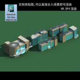 写字楼 现代办公楼 建筑模型图