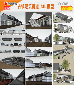 古玩街商务建筑SU模型