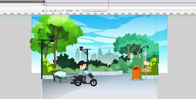 开摩托车经过公园6秒