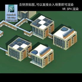 写字楼 现代办公楼 建筑模型图