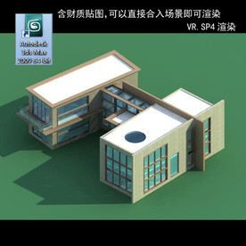 写字楼 现代办公楼 建筑模型图