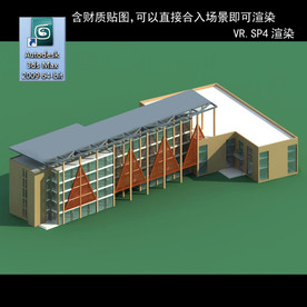 写字楼 现代办公楼 建筑模型图