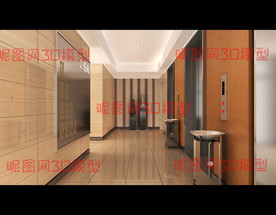写字楼大堂电梯间动画场景