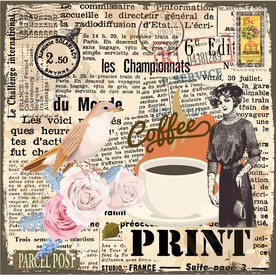 高清欧式复古咖啡海报装饰画