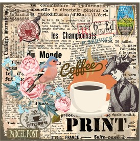 高清复古怀旧咖啡海报装饰画