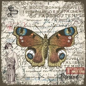 高清复古蝴蝶装饰画