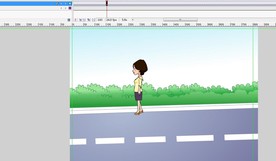 美女在马路上面行走10秒