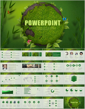 公益宣传环境保护地球PPT模板