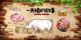 烤肉背景墙