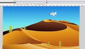 飞机在沙漠中飞过6秒动画