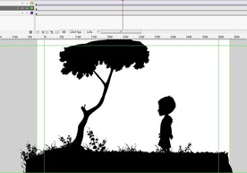 剪影动画人物走过树下6秒