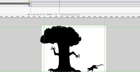 剪影树下动物跑过6秒