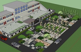 现代景观花园广场公园游园步行街