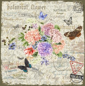 欧式复古手绘花卉田园装饰画