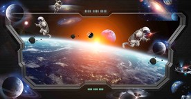 神秘外太空星球背景墙壁画装饰画