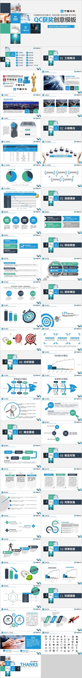 中国建筑QC比赛获奖PPT模板