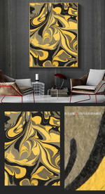 抽象线条几何装饰画背景墙设计