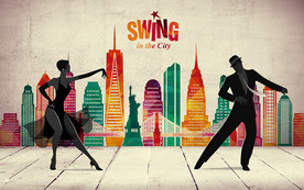 城市舞蹈立体背景墙