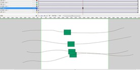 绿色长方体的引导线动画5秒