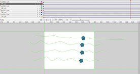 四个图形传统补间引导线移动6秒