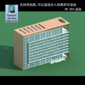 写字楼 现代办公楼 建筑模型图