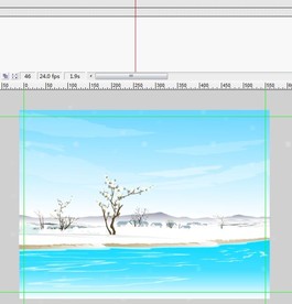 河边雪花飞舞的动画6秒