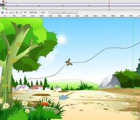 日出太阳和蝴蝶引导线飞6秒