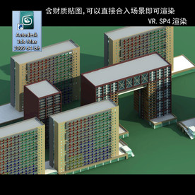 写字楼 现代办公楼 建筑模型图