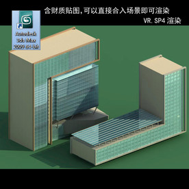 写字楼 现代办公楼 建筑模型图
