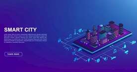 矢量AI智能城市生活智能建筑