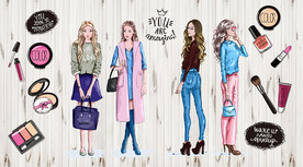 时尚美女背景墙