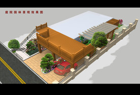 别墅防腐木阳台