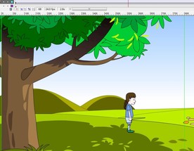 树下走过的女孩子6秒动画