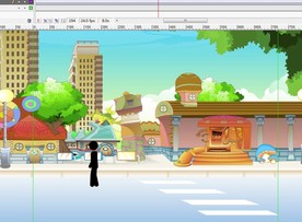 粗火柴人在城市道路行走11秒